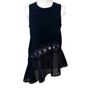Jonathan Simkhai Hi-Low Black Top with cut outs